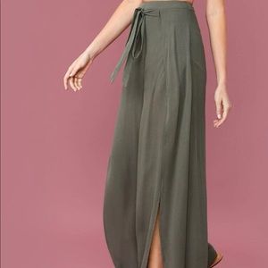 SHEIN belt wrap pants